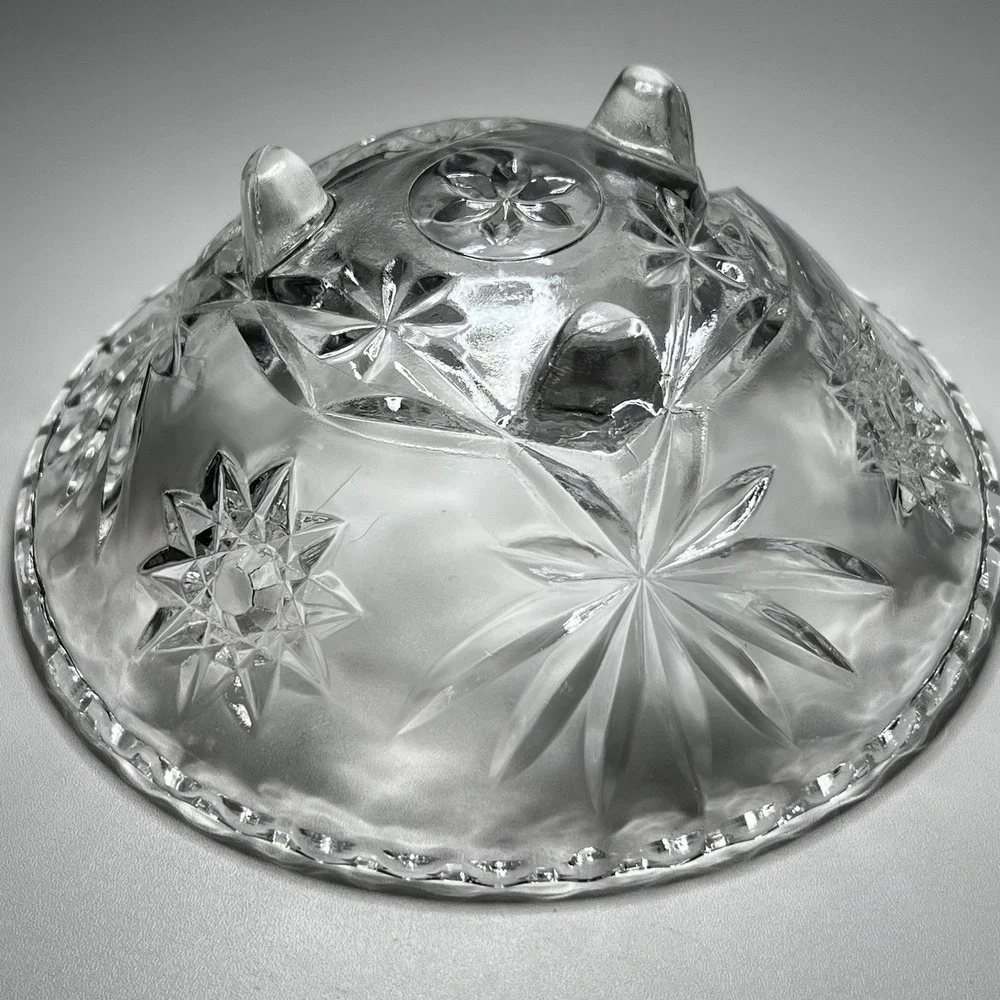 Vintage Anchor Hocking EAPC Precut Star Of David Glass‎ Bowl 6 1/2